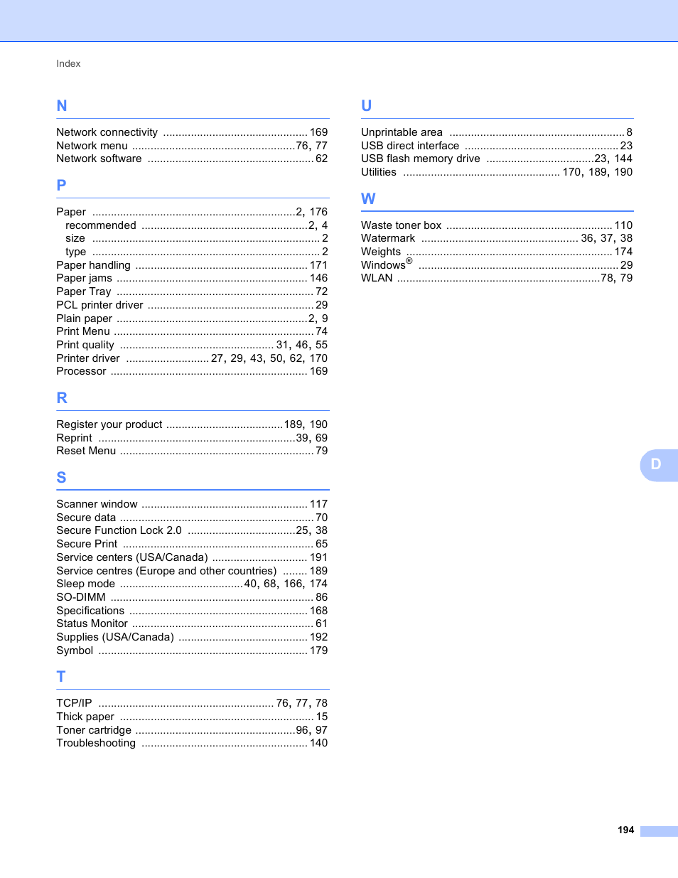 Brother HL 4570CDWT User Manual | Page 200 / 200