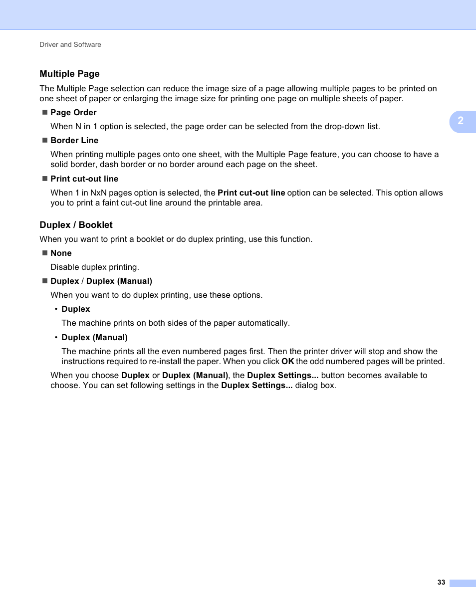 Duplex / booklet | Brother HL 4570CDWT User Manual | Page 39 / 200