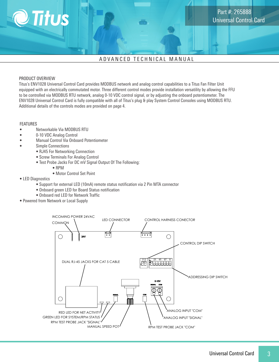 Universal control card | Titus Universal Control Card User Manual | Page 3 / 7