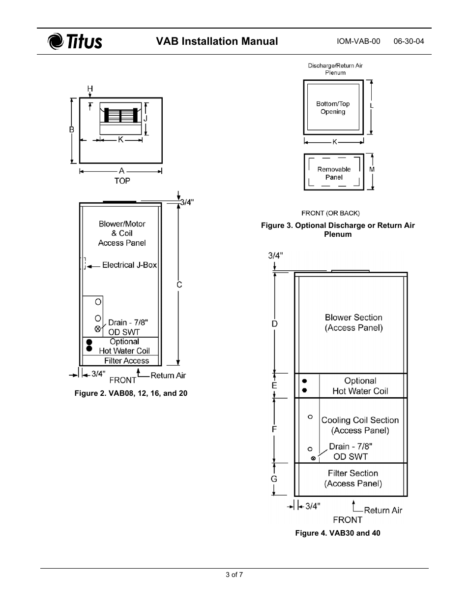 Installation, Vab installation manual | Titus VAB IOM User Manual | Page 3 / 9