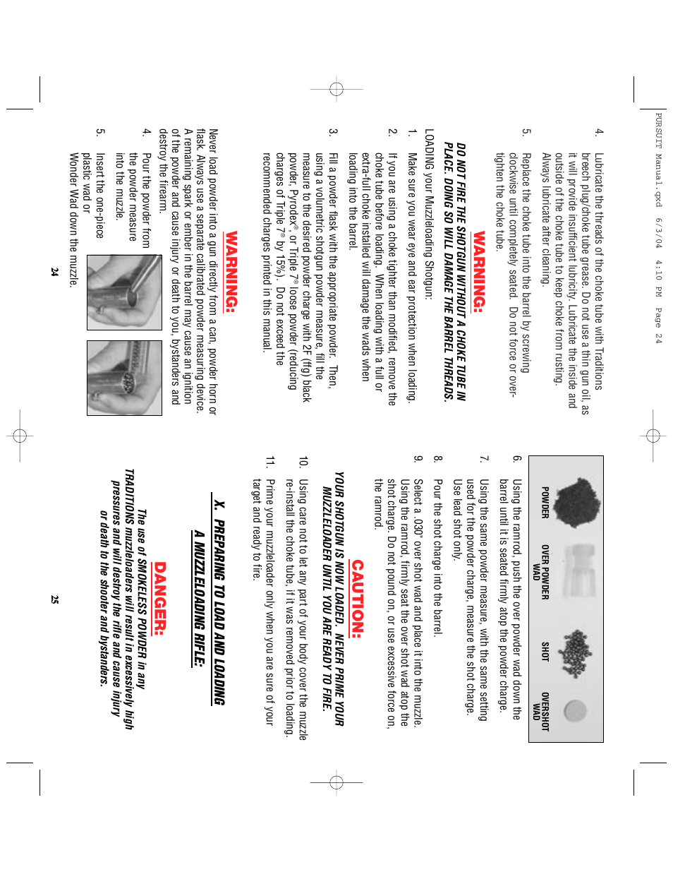 W arning, Caution, Danger | Traditions PURSUIT (Non-Accelerator Models) User Manual | Page 18 / 26