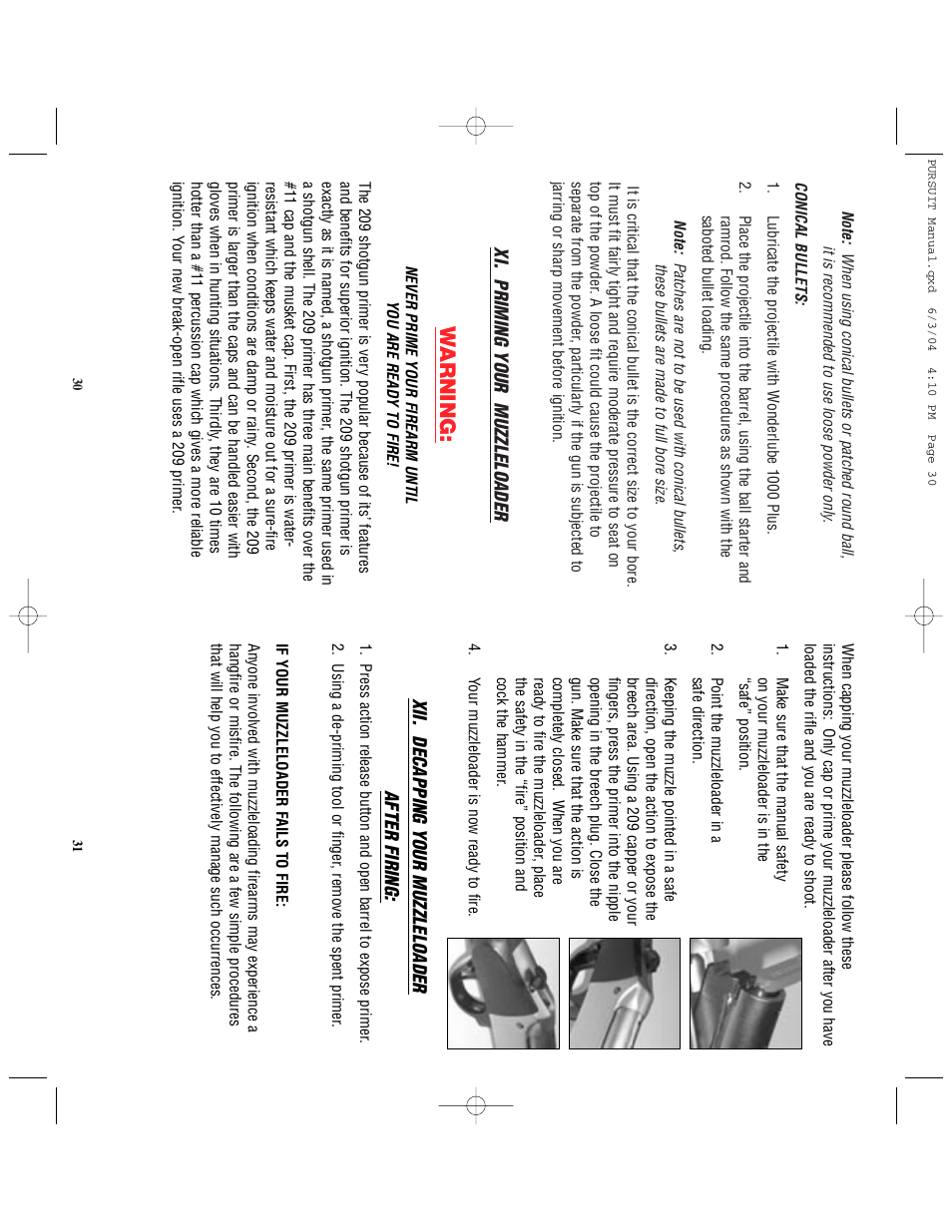 W arning | Traditions PURSUIT (Non-Accelerator Models) User Manual | Page 21 / 26