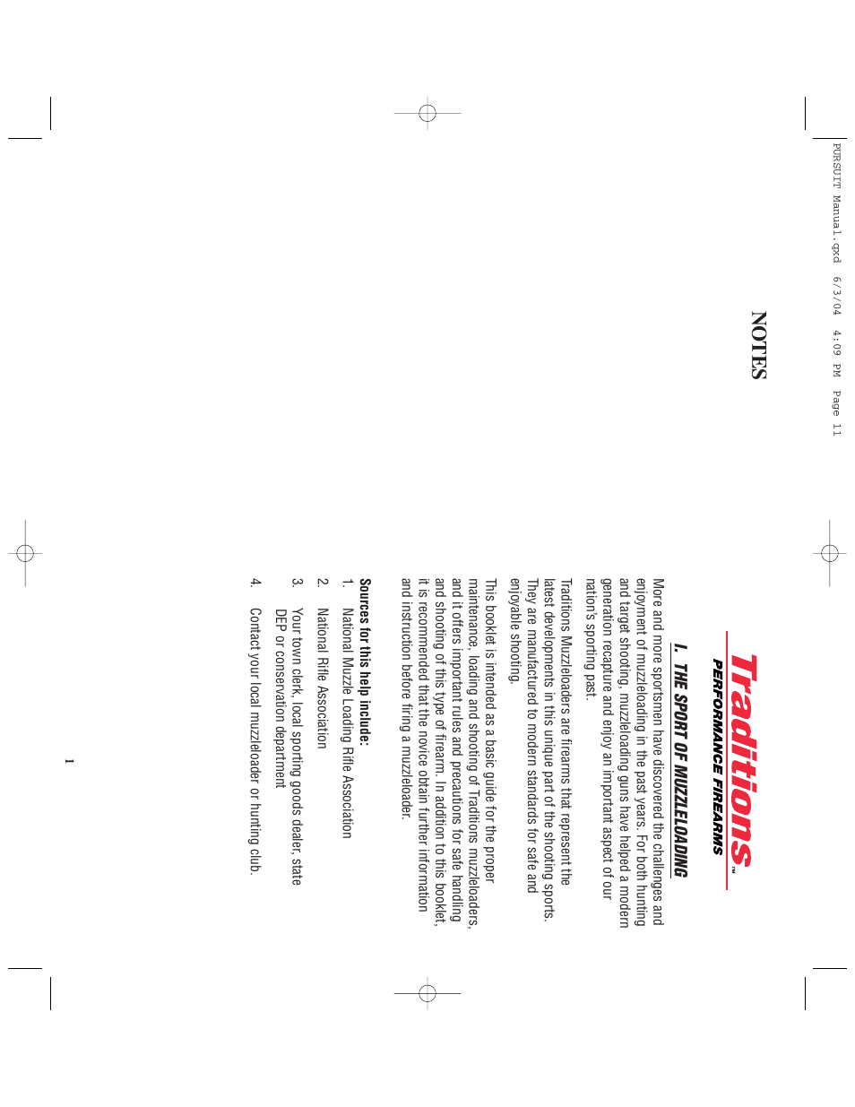 No tes | Traditions PURSUIT (Non-Accelerator Models) User Manual | Page 6 / 26