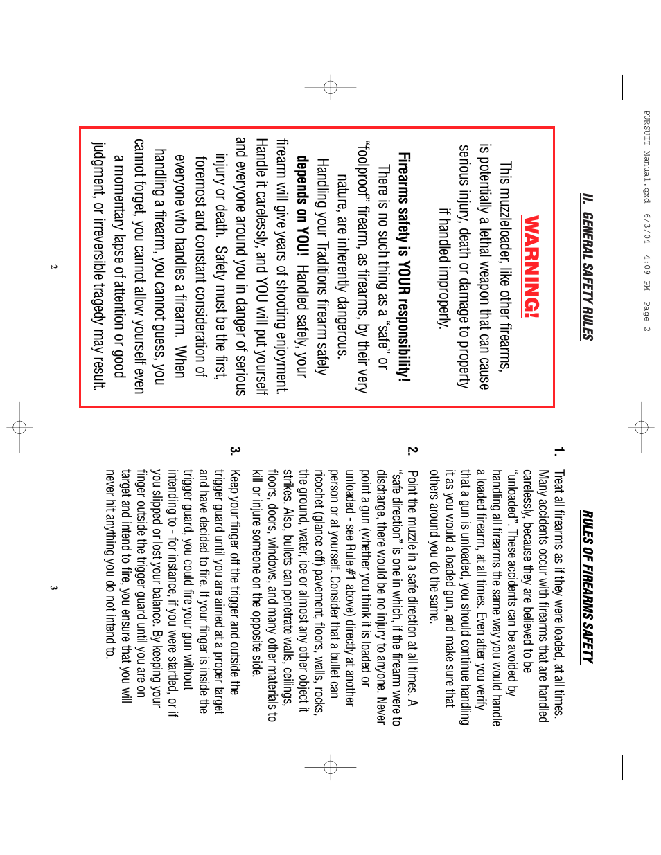 W arning | Traditions PURSUIT (Non-Accelerator Models) User Manual | Page 7 / 26