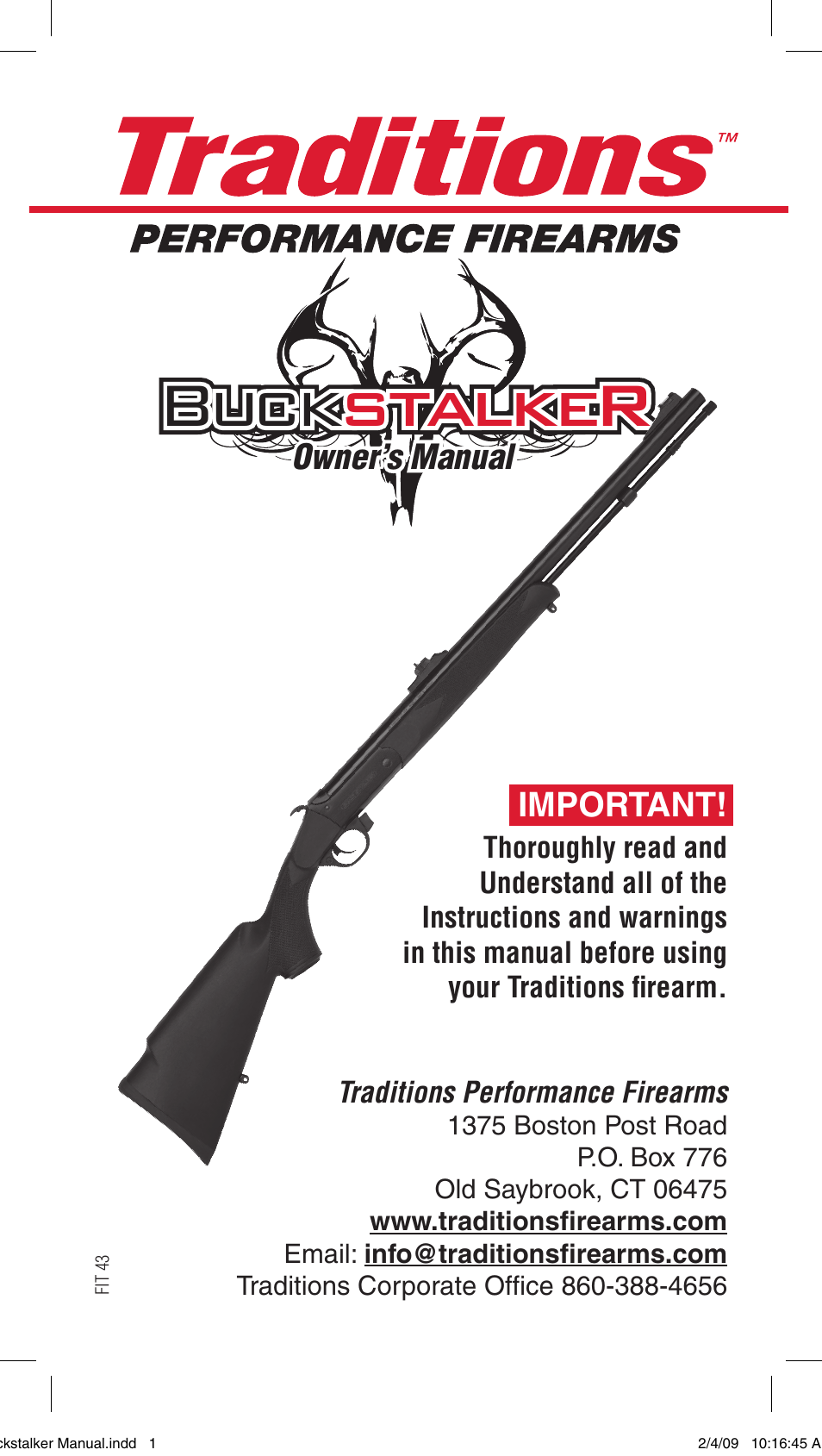 Traditions Buckstalker User Manual | 15 pages