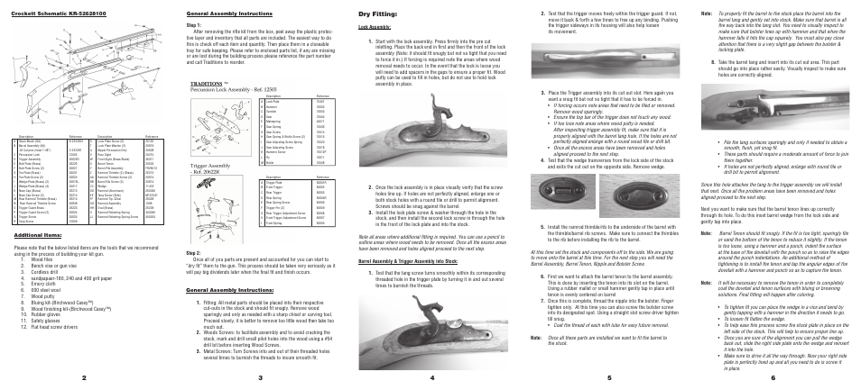 Dry fitting | Traditions Crockett Rifle Kit User Manual | Page 2 / 2