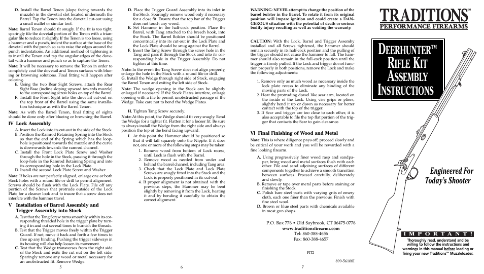 Traditions Deerhunter Kit User Manual | 2 pages