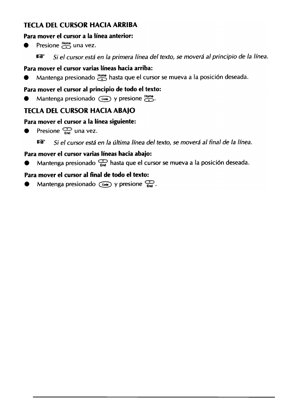 Tecla del cursor hacia arriba, Tecla del cursor hacia aba|0 | Brother PT-330 User Manual | Page 111 / 150