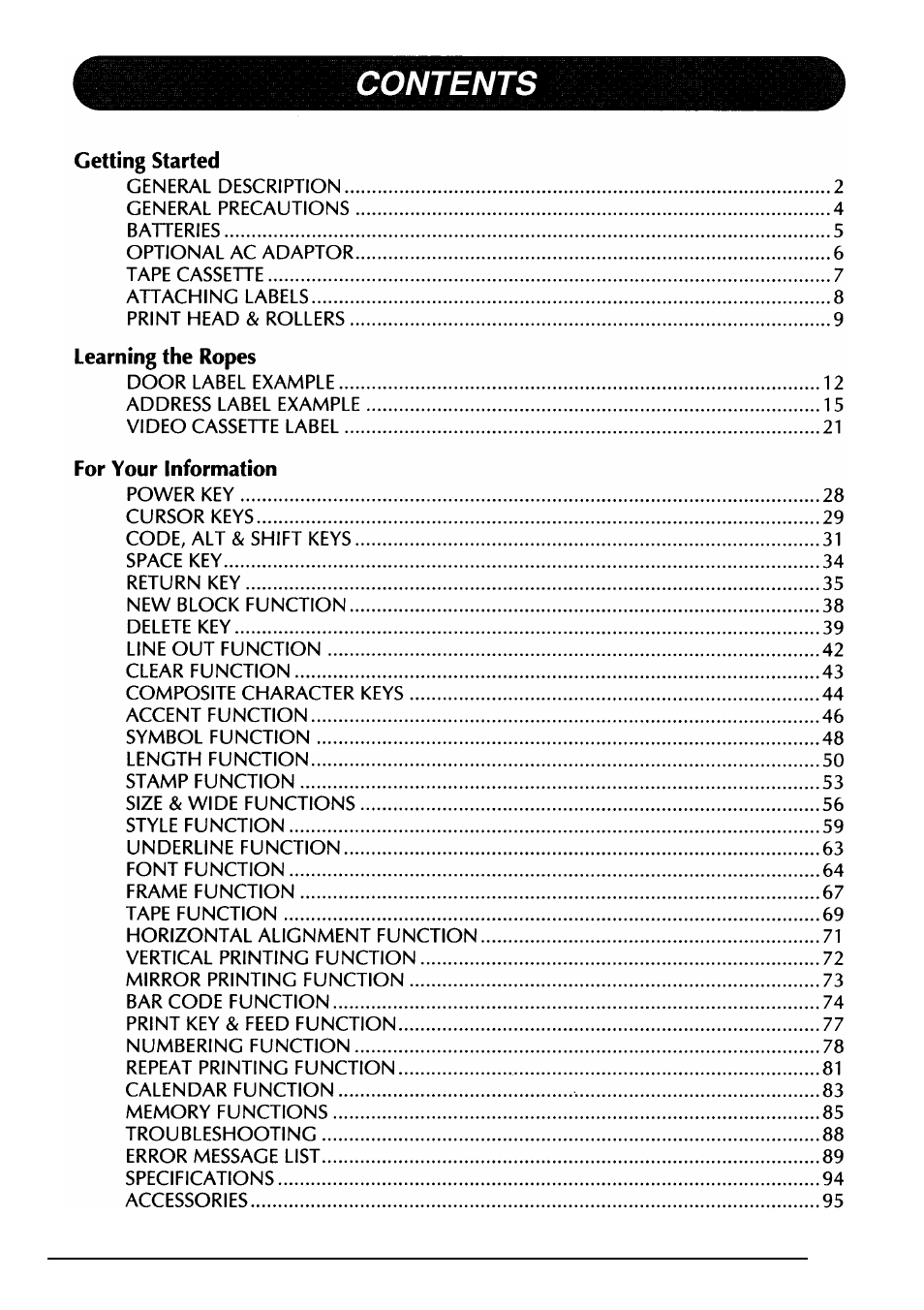 Brother PT-330 User Manual | Page 3 / 150