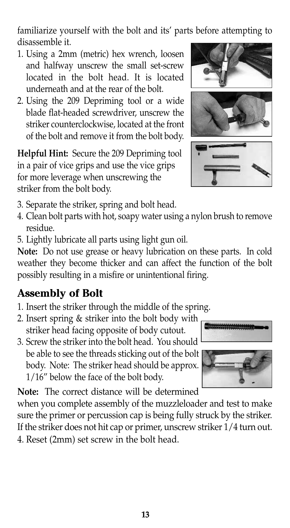 Assembly of bolt | Traditions Lightning Ebolt Buckhunter User Manual | Page 19 / 38