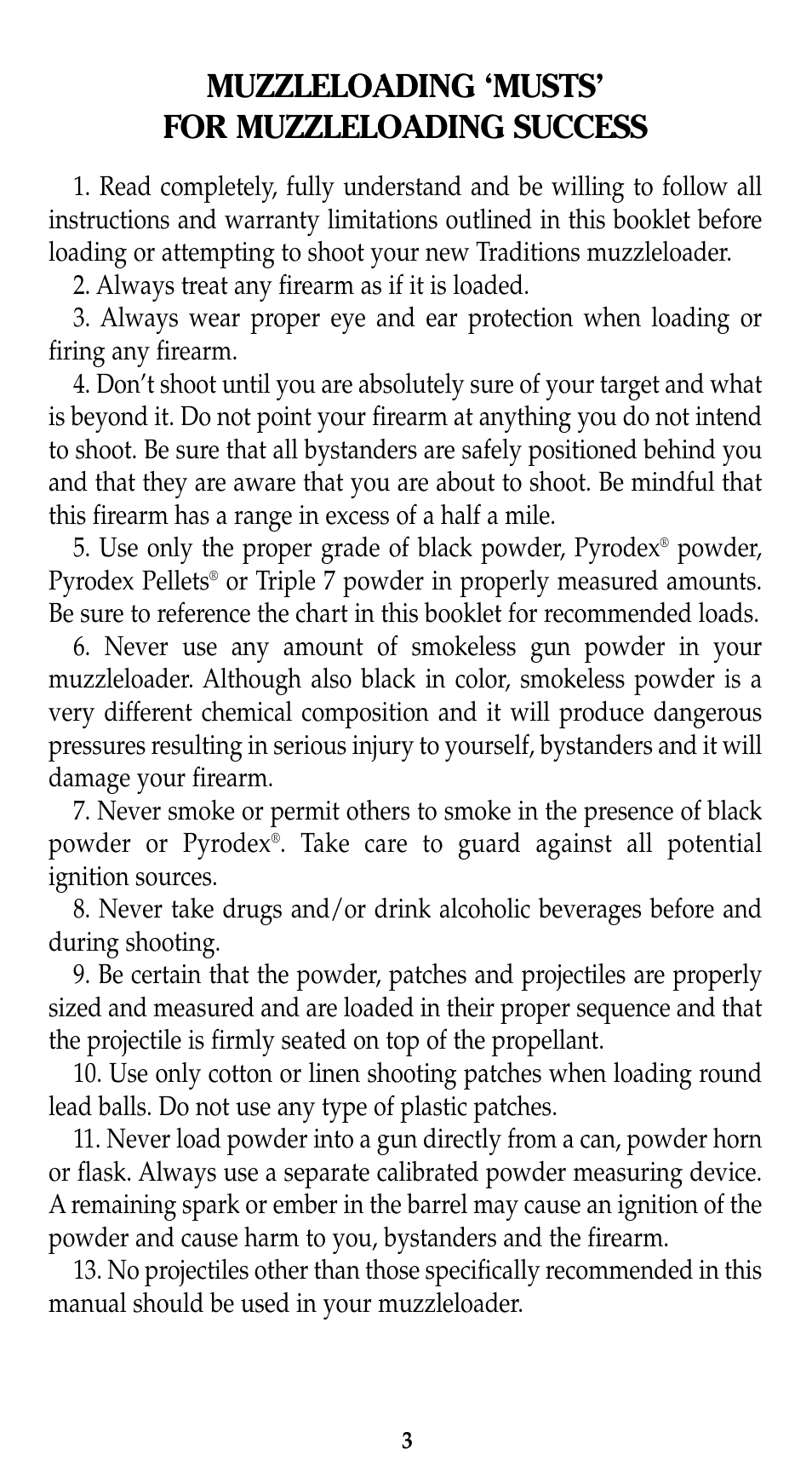 Muzzleloading ‘musts’ for muzzleloading success | Traditions Lightning Ebolt Buckhunter User Manual | Page 9 / 38