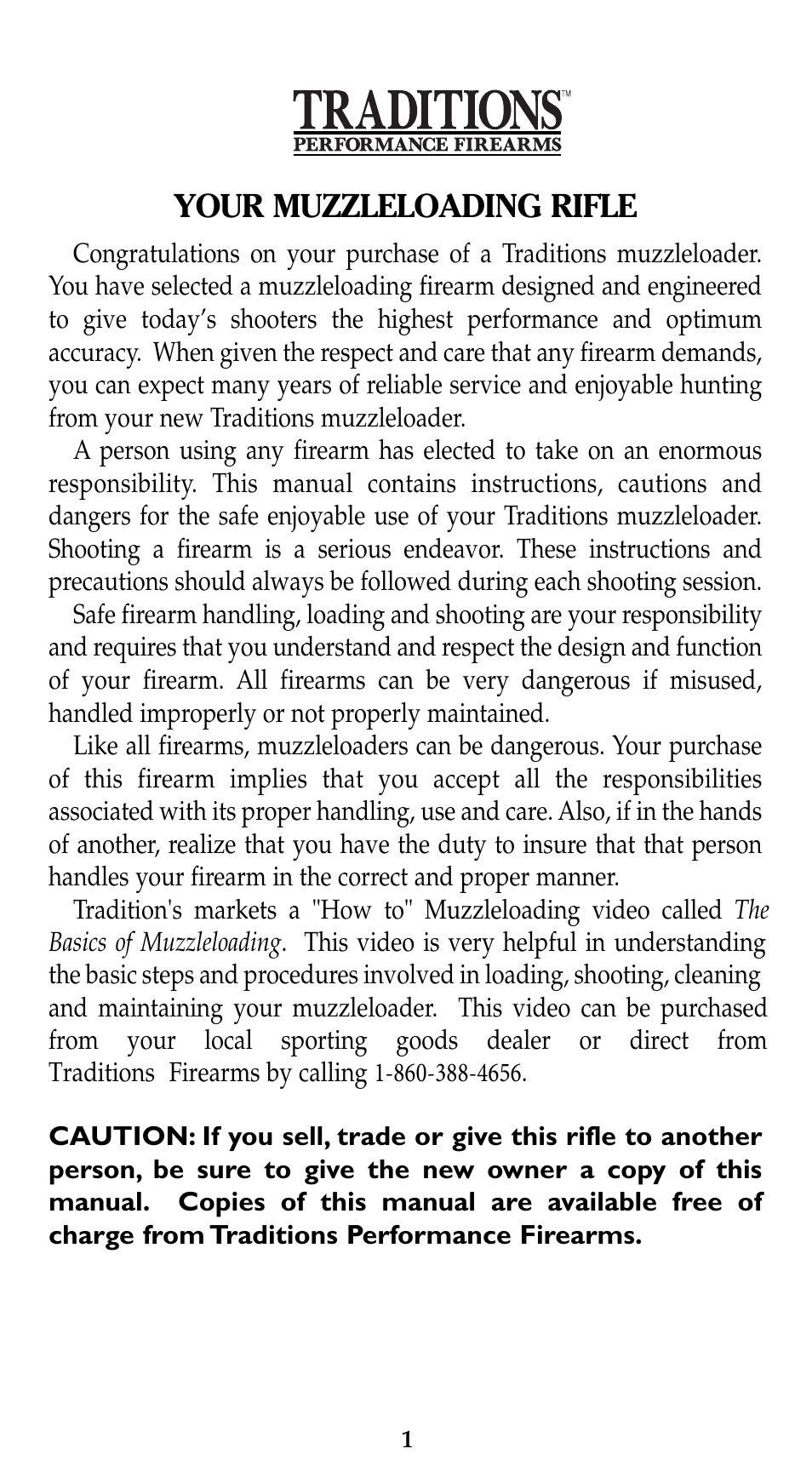 Your muzzleloading rifle | Traditions Evolution Thunderbolt Tracker User Manual | Page 11 / 38