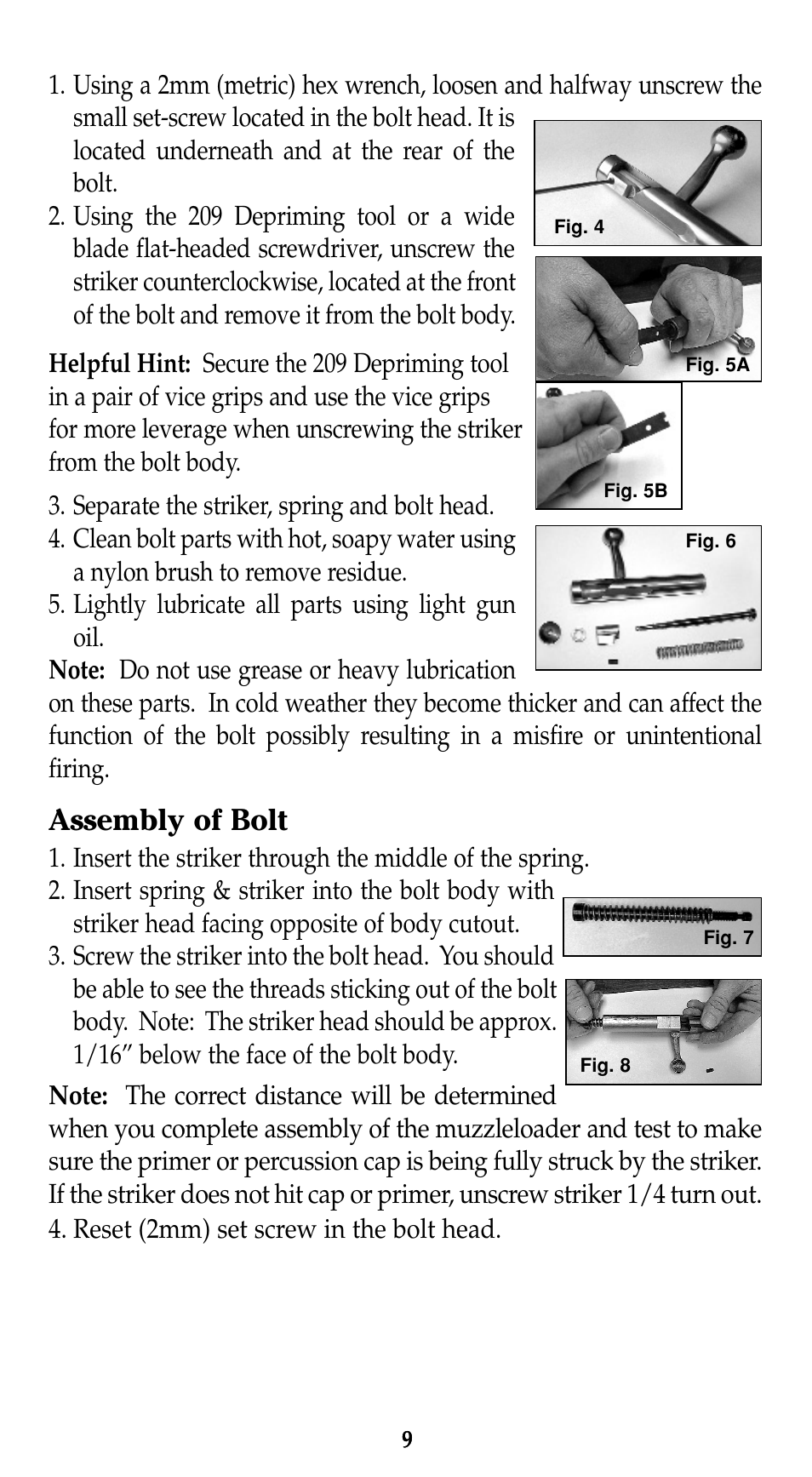 Assembly of bolt | Traditions Evolution Thunderbolt Tracker User Manual | Page 19 / 38