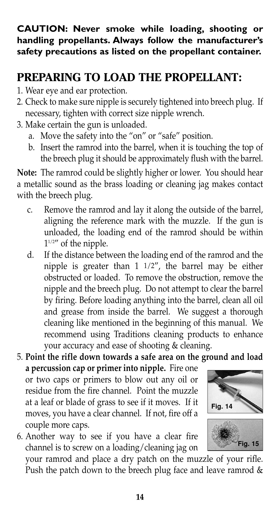 Preparing to load the propellant | Traditions Evolution Thunderbolt Tracker User Manual | Page 24 / 38