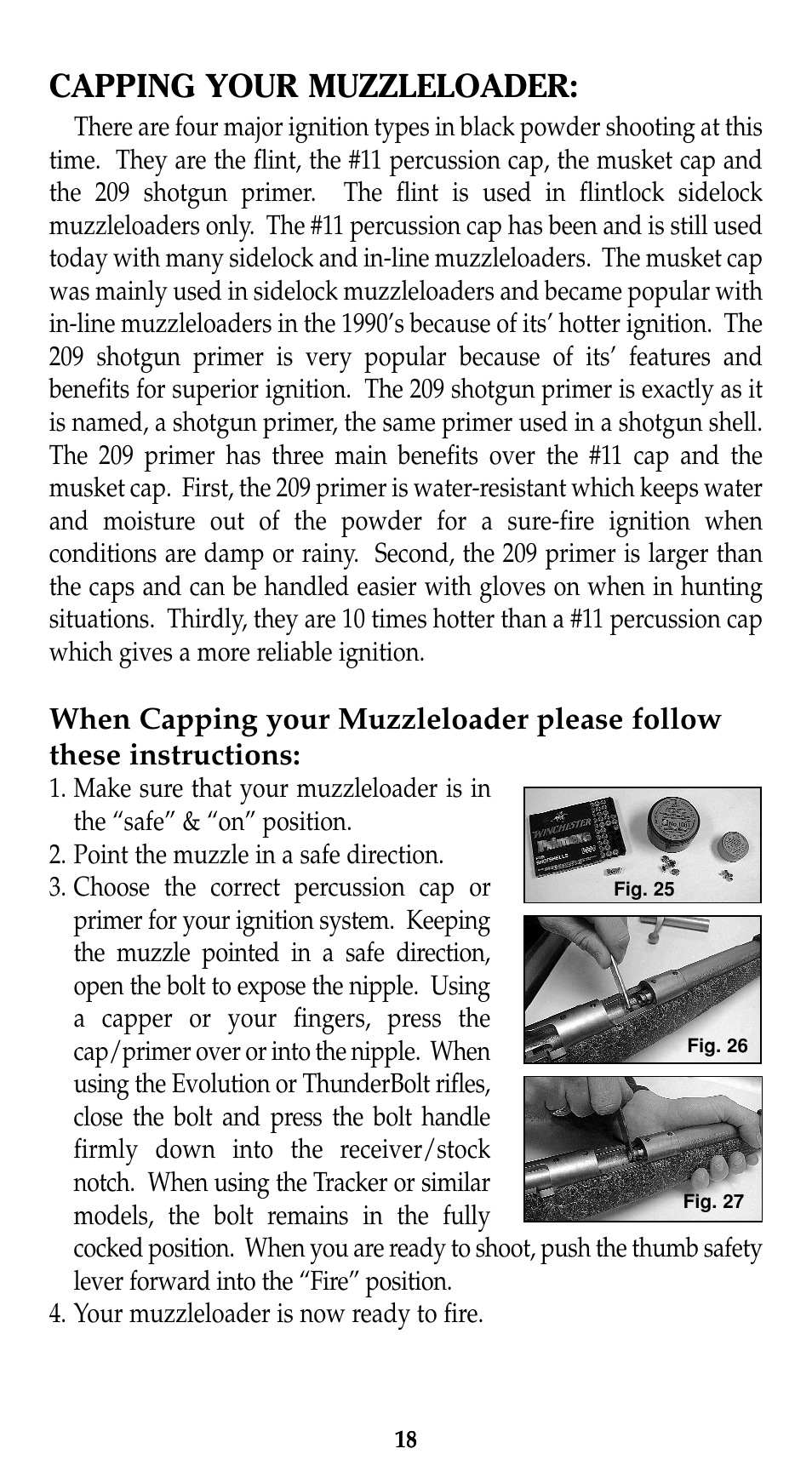 Capping your muzzleloader | Traditions Evolution Thunderbolt Tracker User Manual | Page 28 / 38