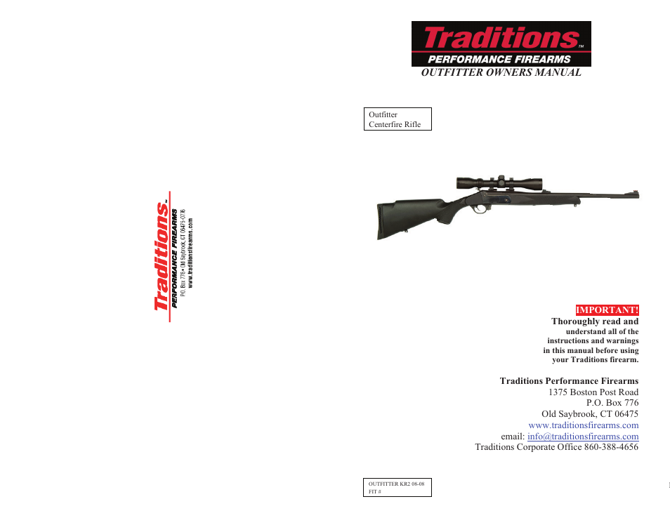 Traditions Outfitter User Manual | 18 pages