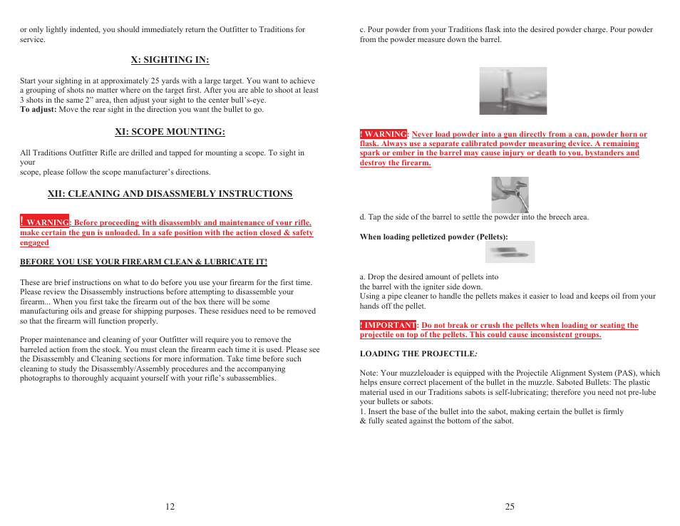 Traditions Outfitter User Manual | Page 12 / 18