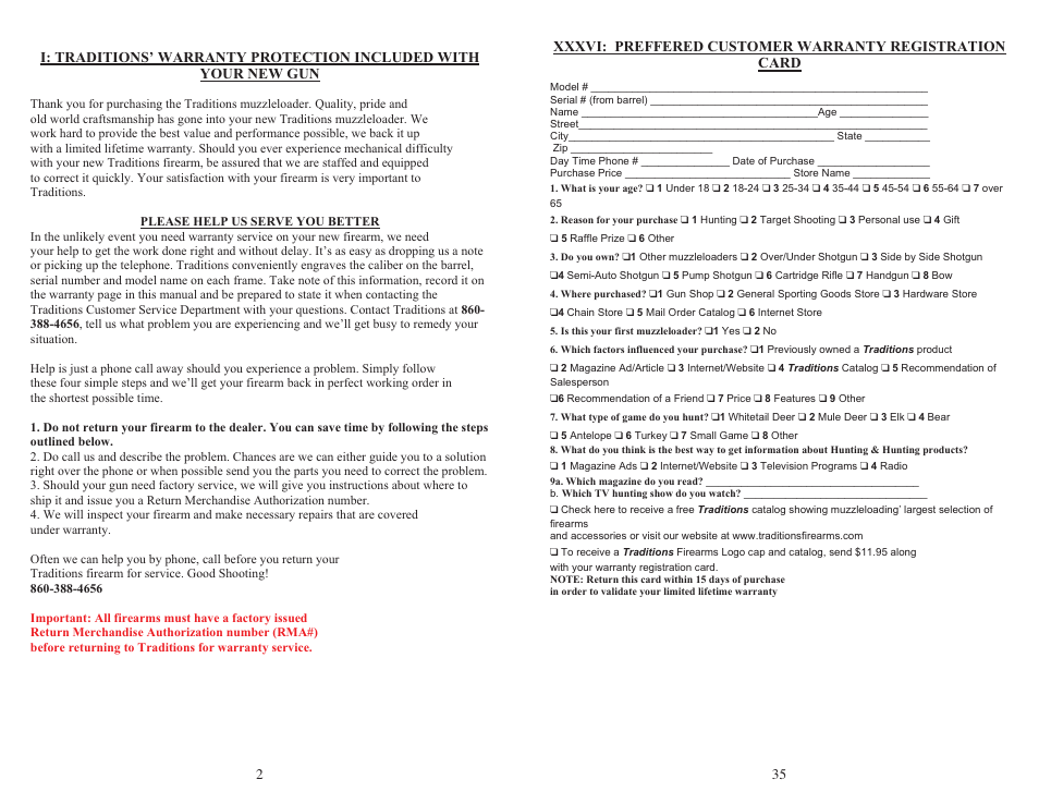 Traditions Outfitter User Manual | Page 2 / 18