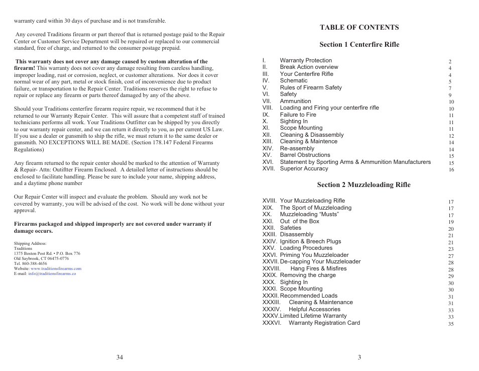 Traditions Outfitter User Manual | Page 3 / 18