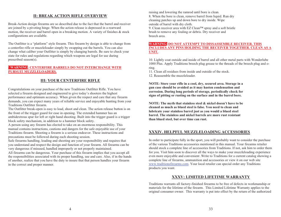 Traditions Outfitter User Manual | Page 4 / 18