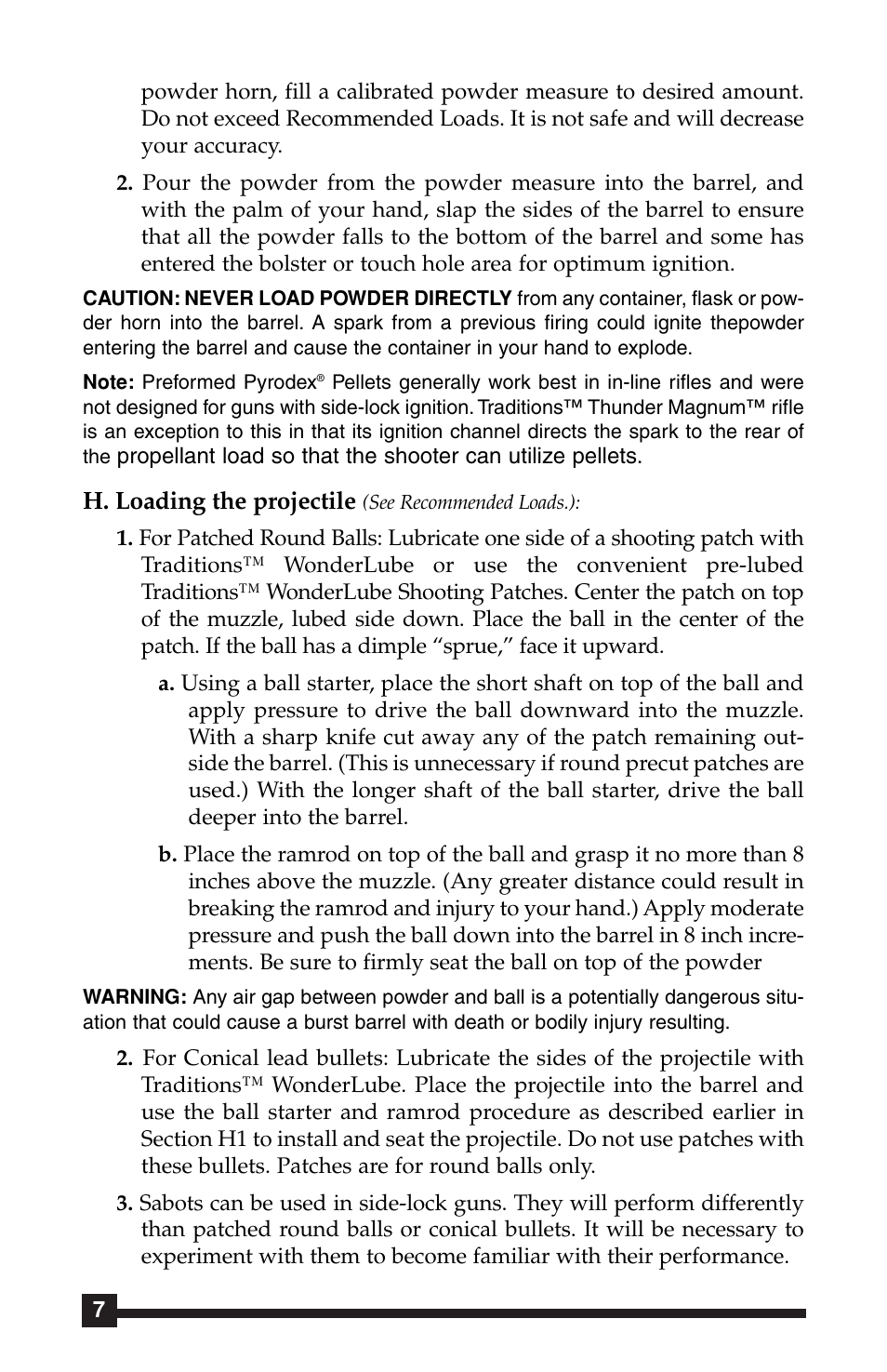 Traditions Side Lock Percussion - Flintlock User Manual | Page 19 / 24