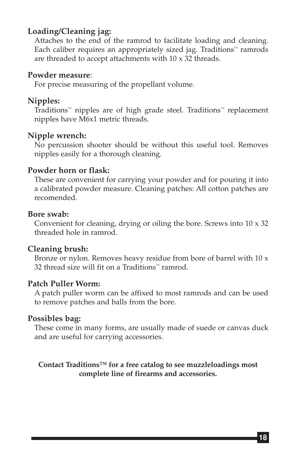 Traditions Side Lock Percussion - Flintlock User Manual | Page 8 / 24