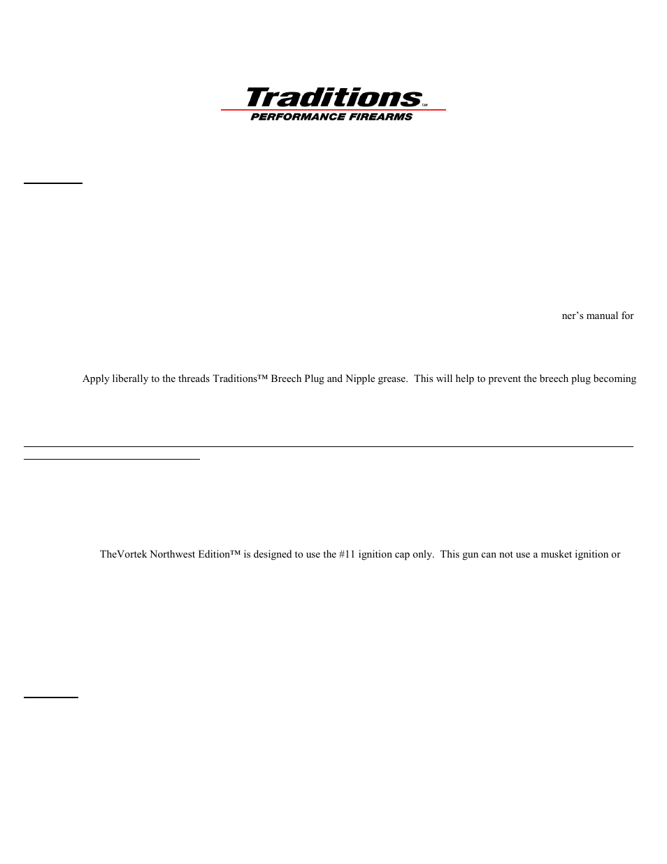 Traditions Vortek Northwest Addendum User Manual | Page 2 / 2