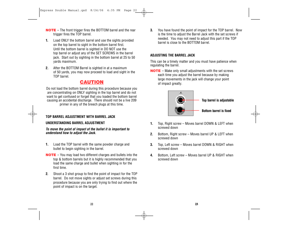 Caution | Traditions REX User Manual | Page 15 / 26