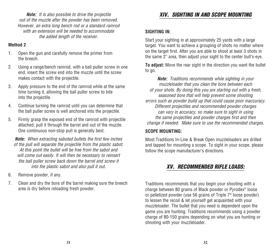 Traditions Vortek Ultralight User Manual | Page 20 / 25