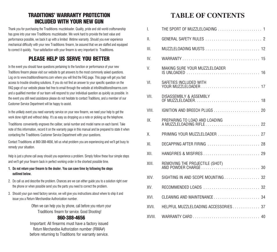 Traditions Vortek Ultralight User Manual | Page 3 / 25