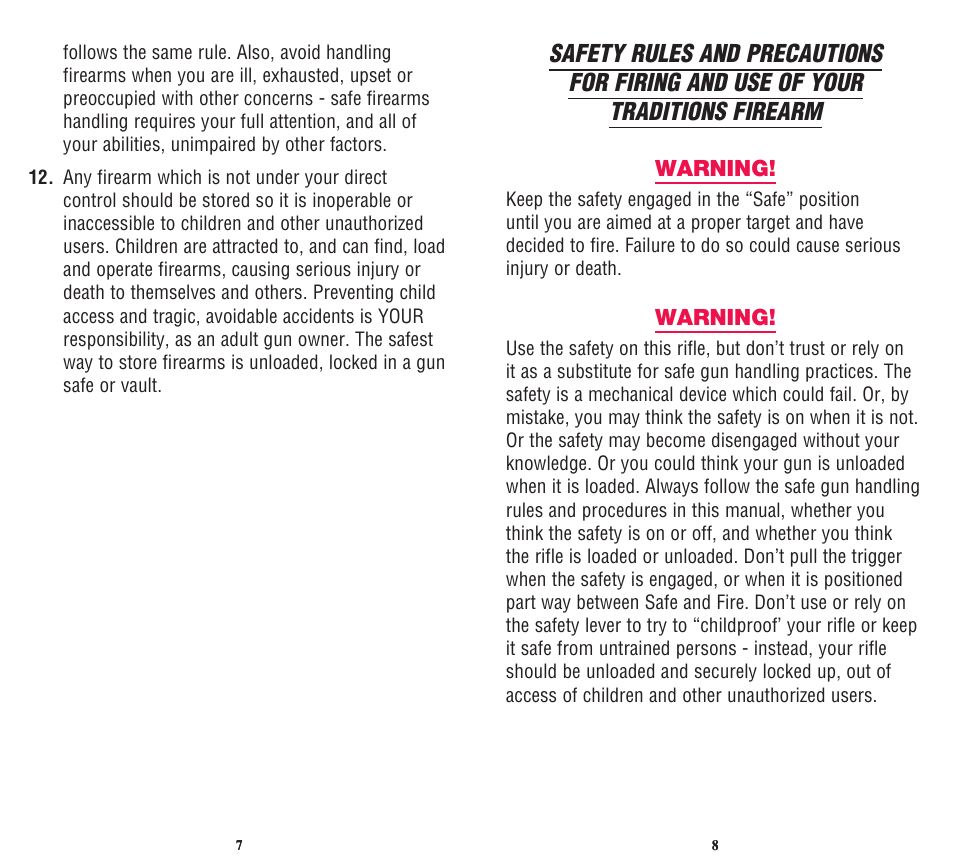 Traditions Vortek Ultralight User Manual | Page 8 / 25