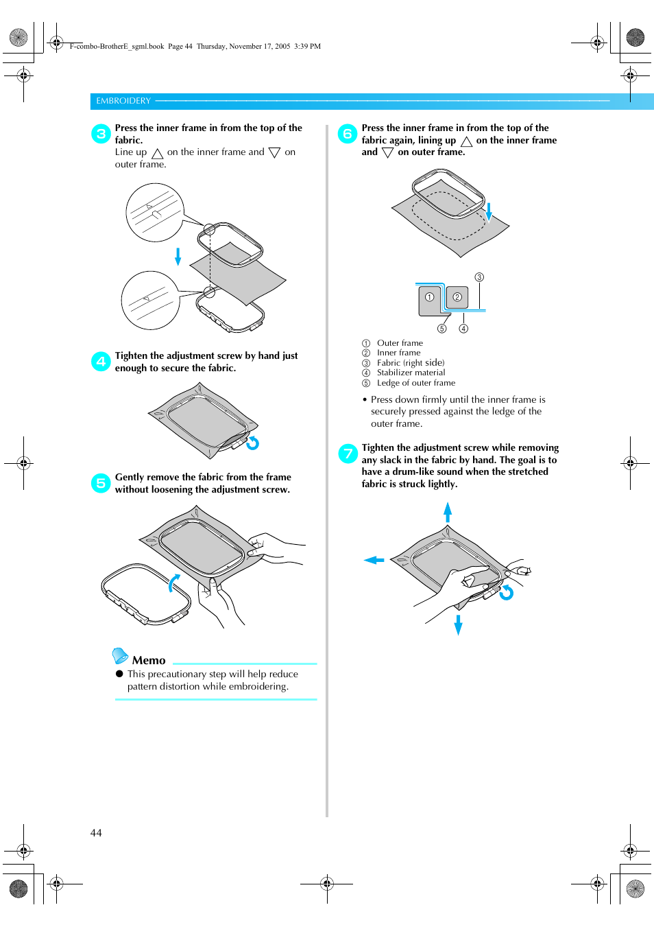 Brother Computerized Embroidery Machine User Manual | Page 45 / 86