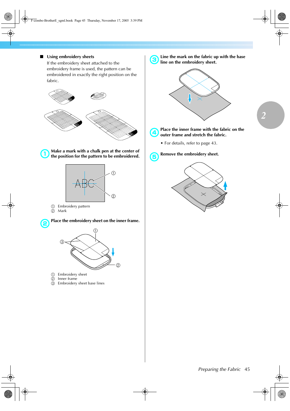 Brother Computerized Embroidery Machine User Manual | Page 46 / 86