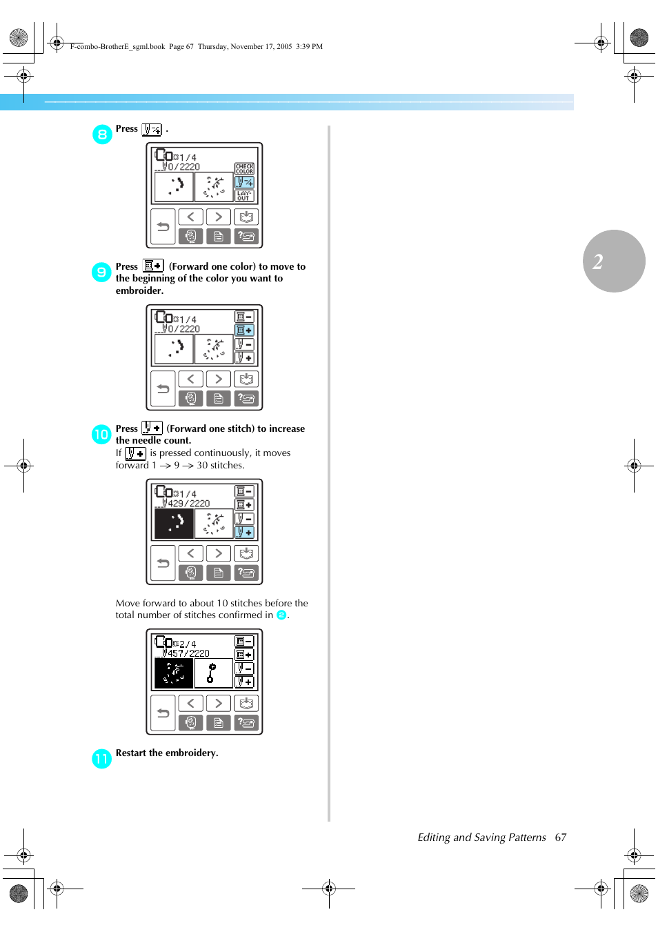 Brother Computerized Embroidery Machine User Manual | Page 68 / 86