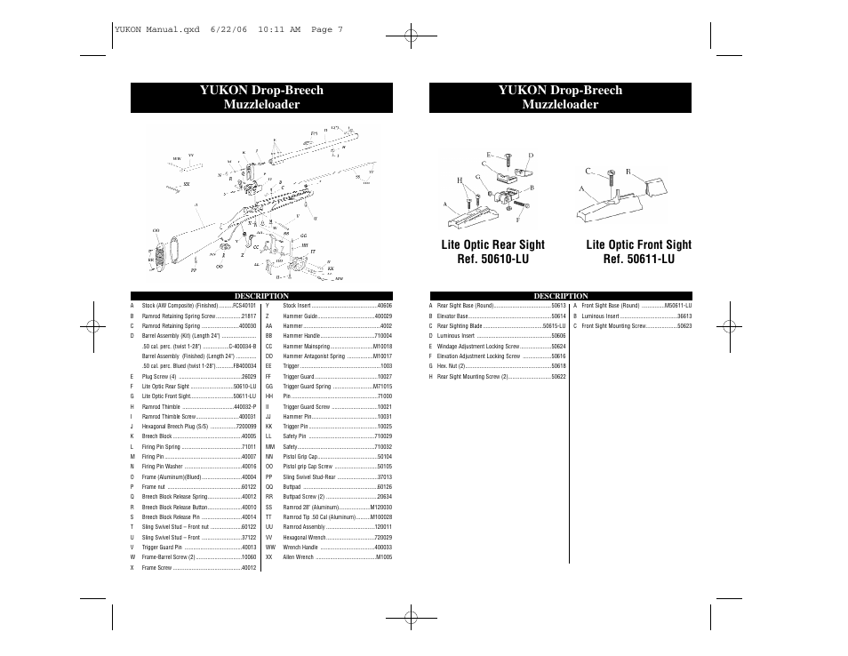 Yukon drop-breech muzzleloader | Traditions Yukon User Manual | Page 4 / 24