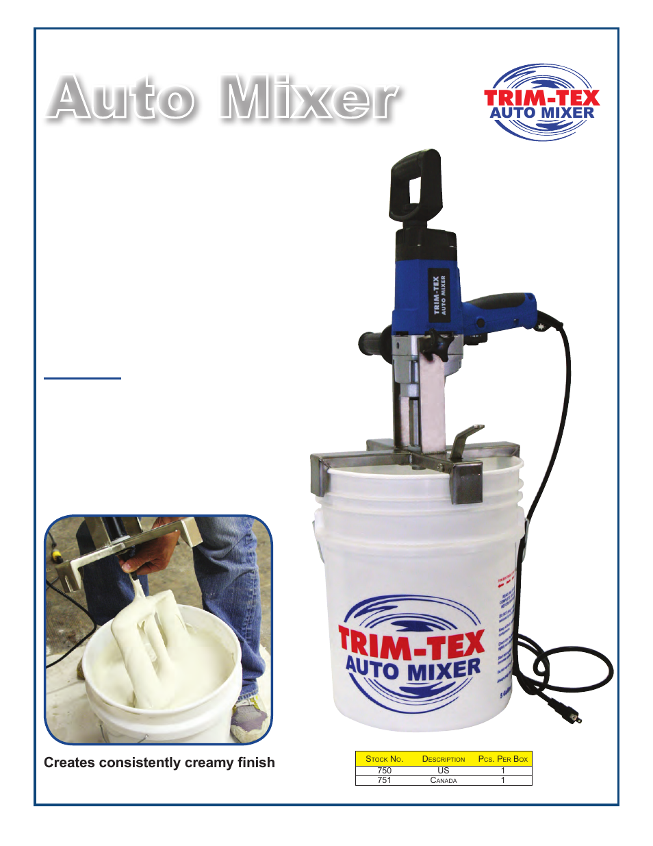 Auto mixer, Introducing, Trim-tex | Includes | Trim-Tex Auto Mixer User Manual | Page 2 / 2