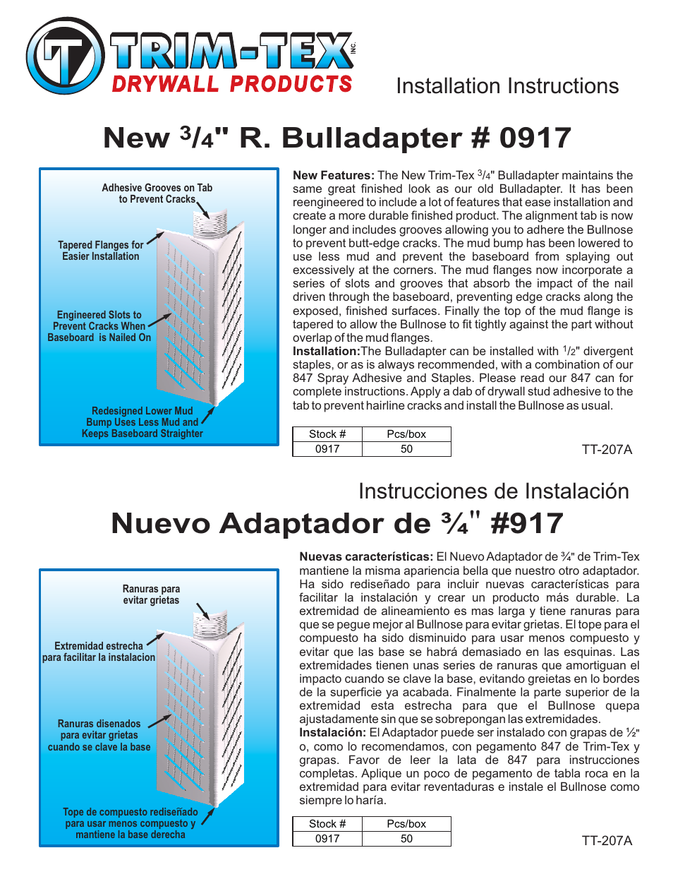 Trim-Tex Bull Adapter User Manual | 1 page