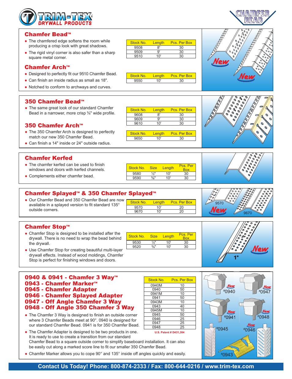 Trim-Tex Chamfer Bead User Manual | 1 page