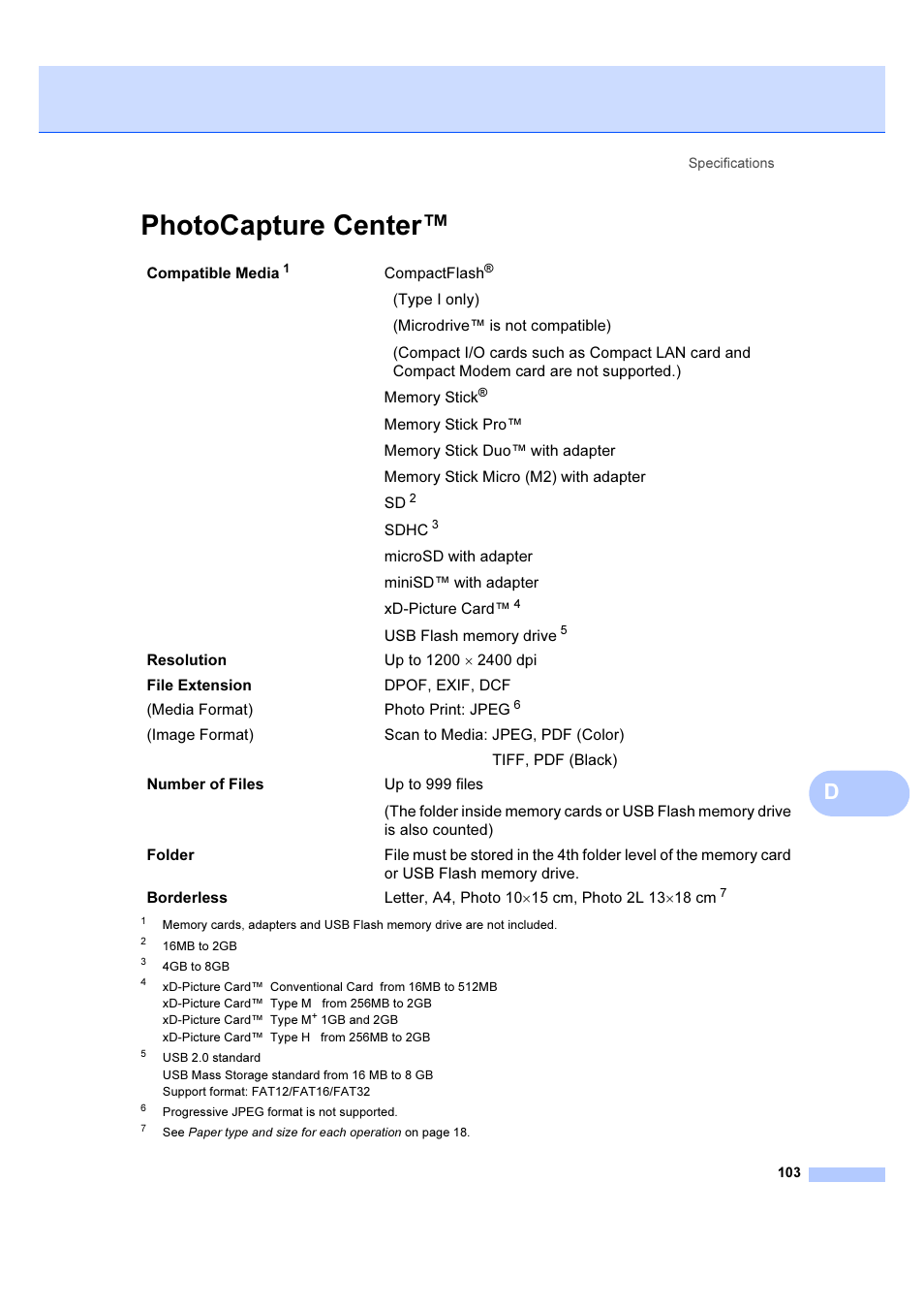 Photocapture center | Brother DCP-385C User Manual | Page 109 / 122