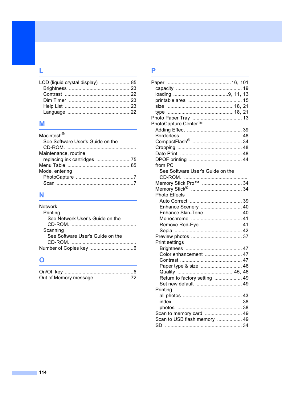 Brother DCP-385C User Manual | Page 120 / 122