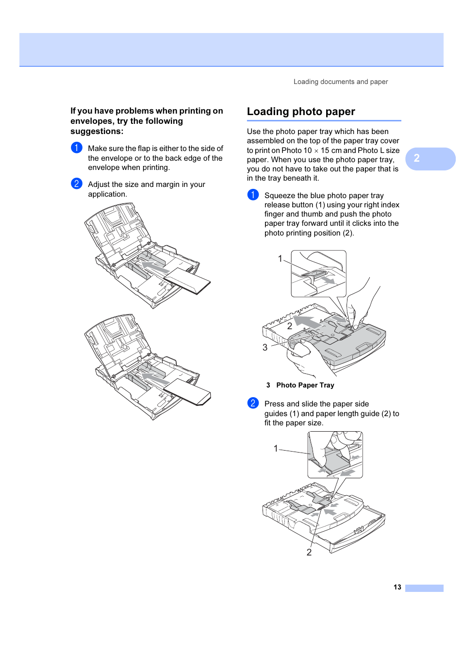 Loading photo paper | Brother DCP-385C User Manual | Page 19 / 122
