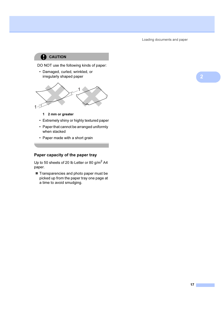 Paper capacity of the paper tray | Brother DCP-385C User Manual | Page 23 / 122