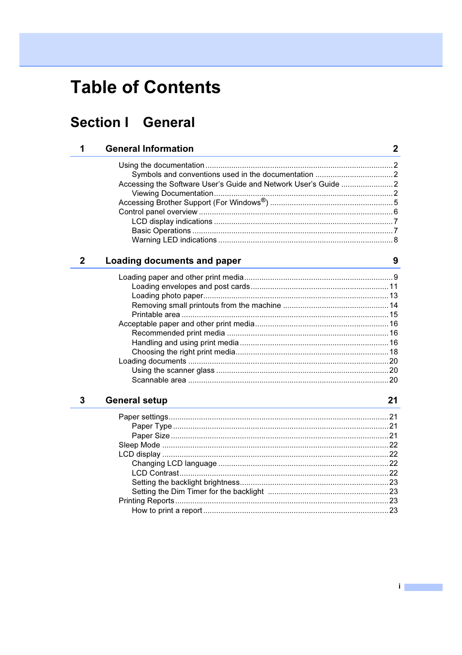 Brother DCP-385C User Manual | Page 3 / 122