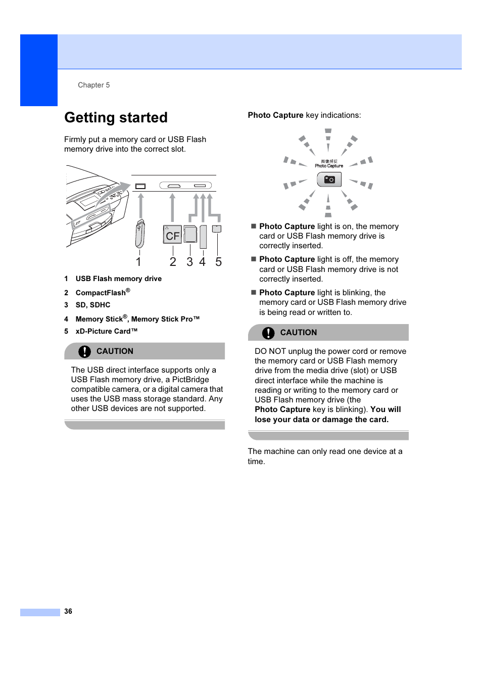 Getting started | Brother DCP-385C User Manual | Page 42 / 122