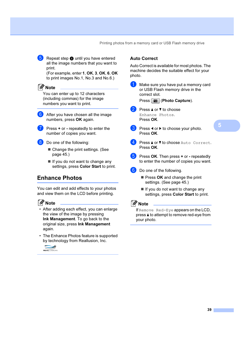 Enhance photos | Brother DCP-385C User Manual | Page 45 / 122