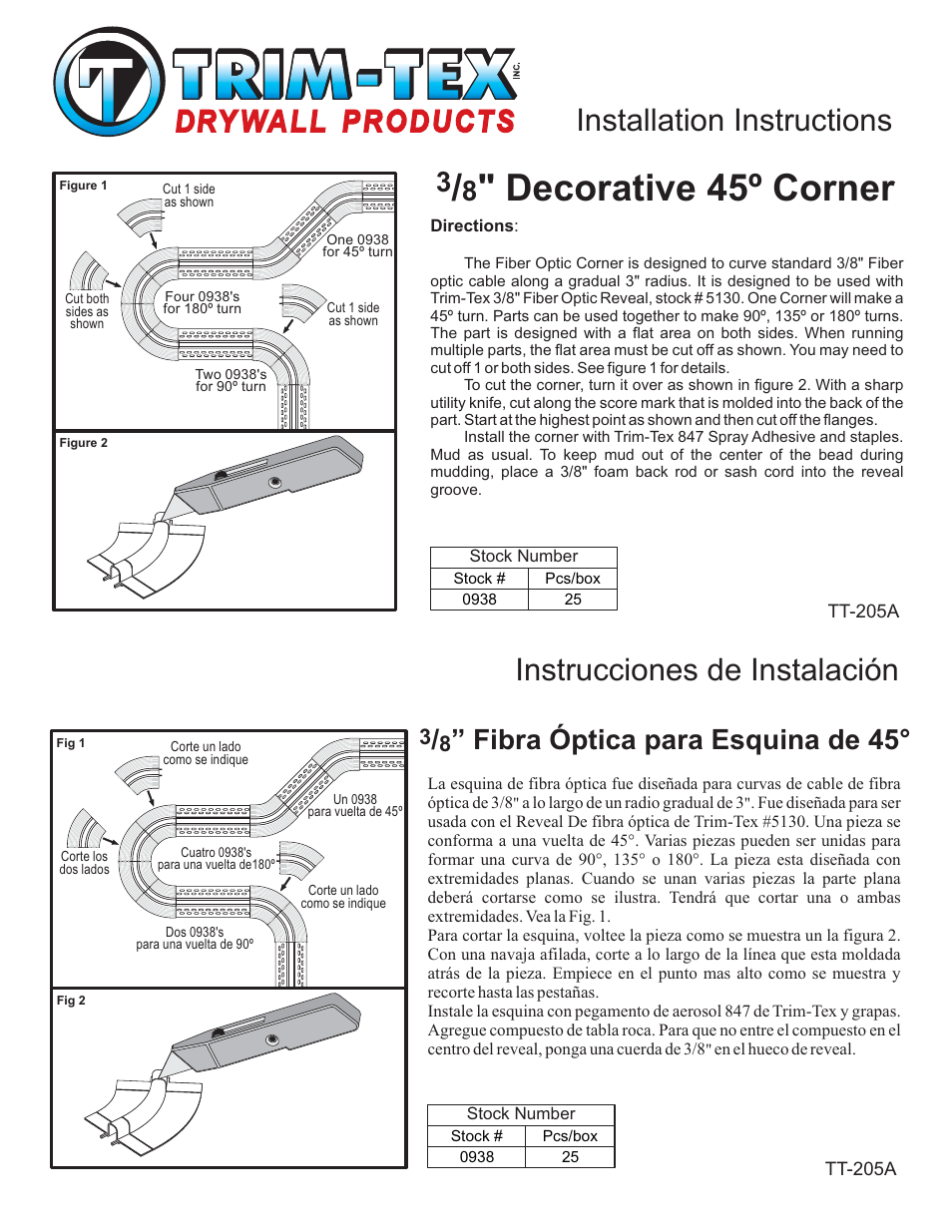 Trim-Tex Decorative Corner User Manual | 1 page