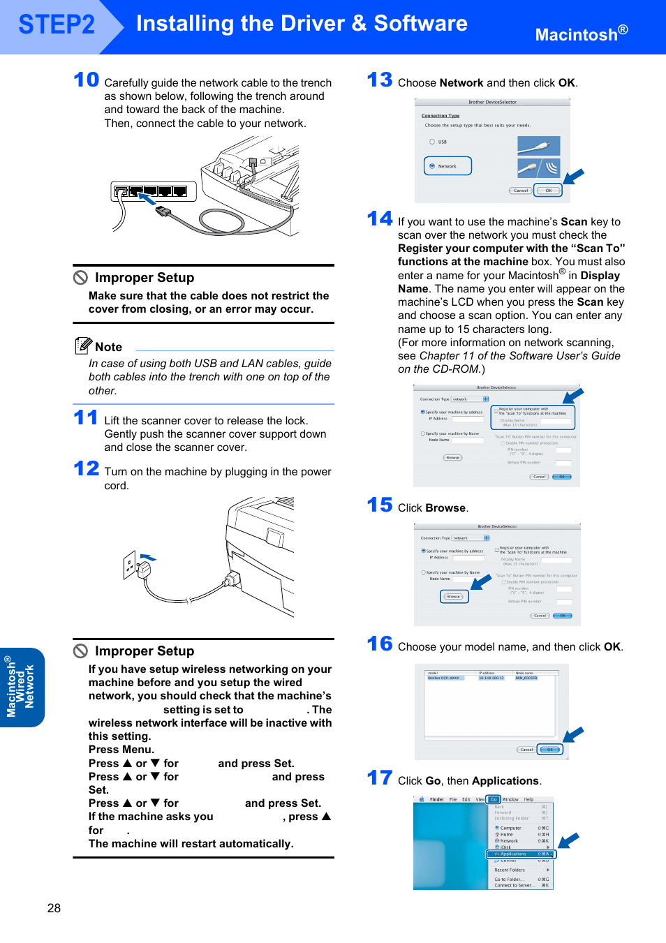 Step2, Installing the driver & software, Macintosh | Brother DCP-340CW User Manual | Page 30 / 43