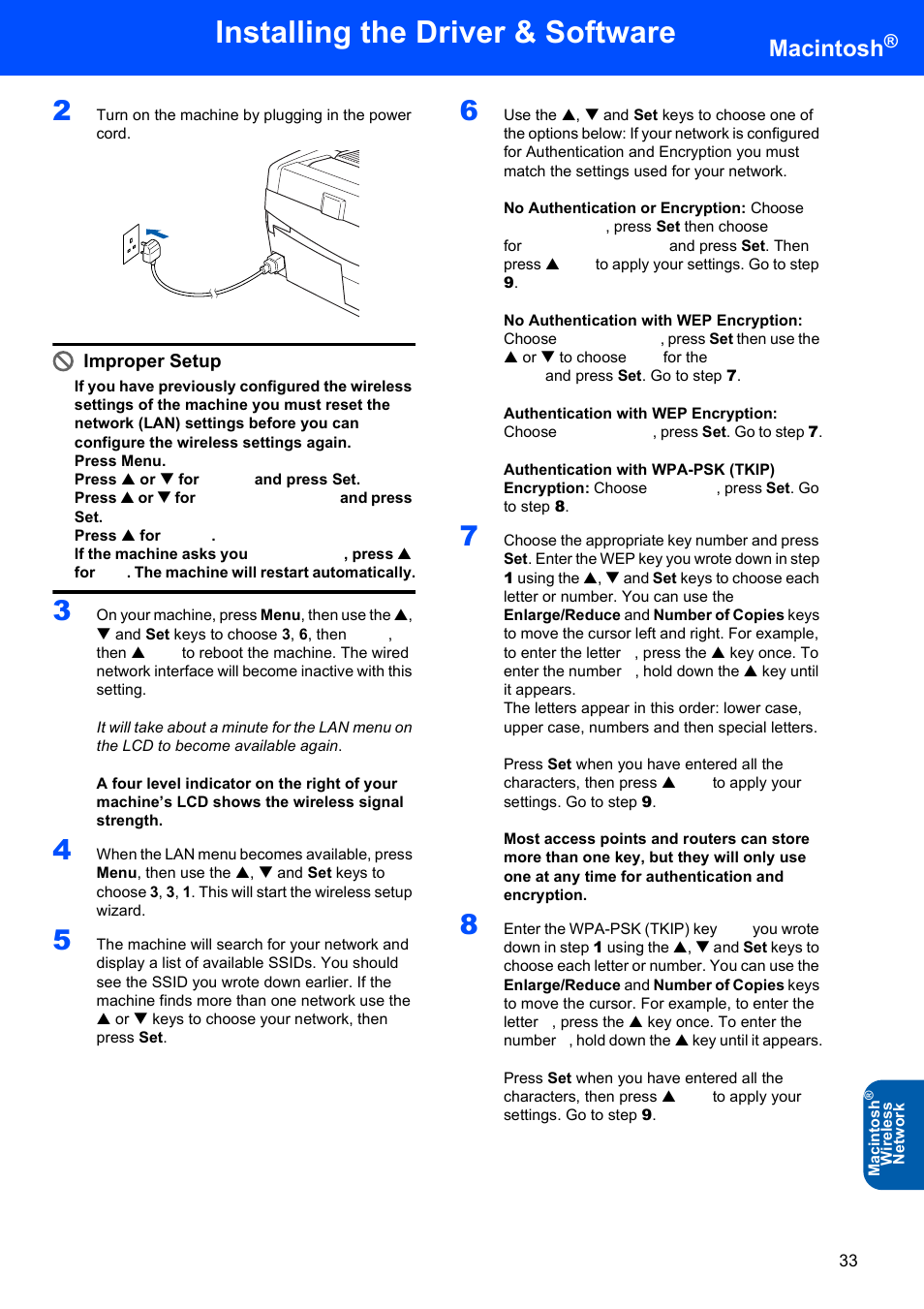 Installing the driver & software, Macintosh | Brother DCP-340CW User Manual | Page 35 / 43