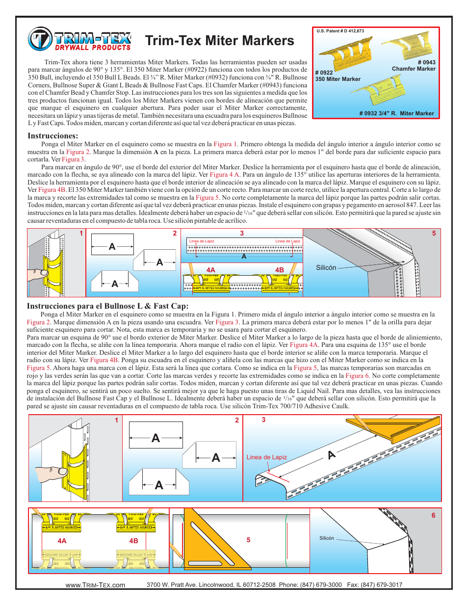 Trim-tex miter markers | Trim-Tex Miter Marker User Manual | Page 2 / 2