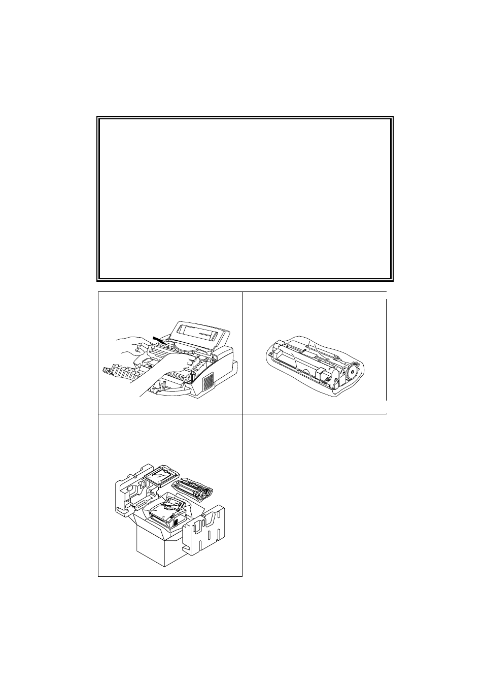 Shipment of the printer, Warning | Brother HL-1000 User Manual | Page 5 / 91